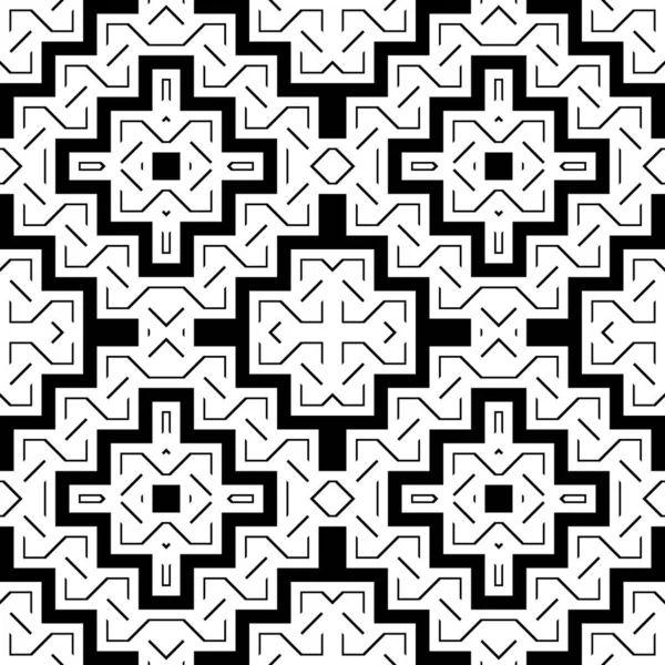Design Seamless Monochrome Geometric Pattern Abstract Grating Background Vector Art — Stock Vector
