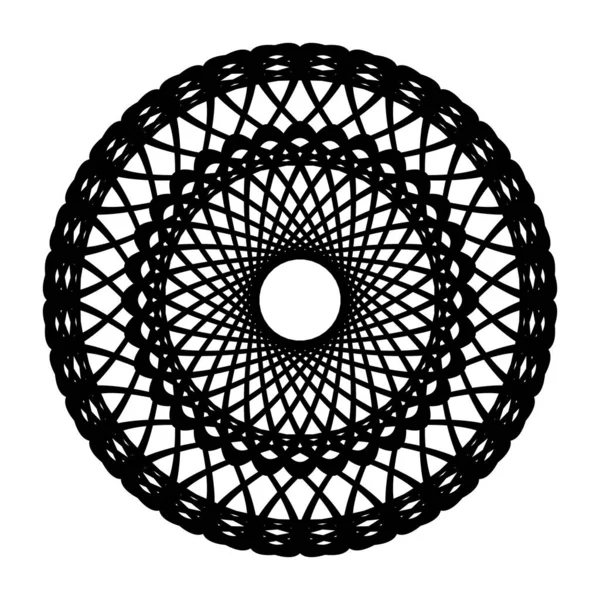 Élément Cercle Décoratif Monochrome Design Fond Réseau Abstrait Illustration Vectorielle — Image vectorielle
