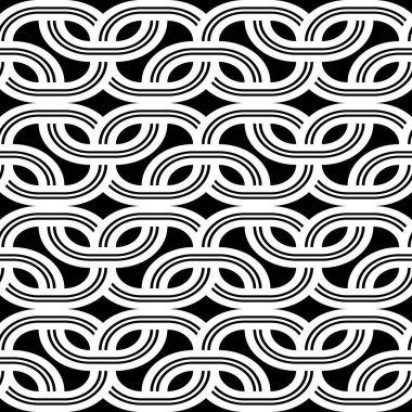 Kusursuz monokrom zigzag deseni tasarla. Soyut iç içe geçmiş. Vektör sanatı