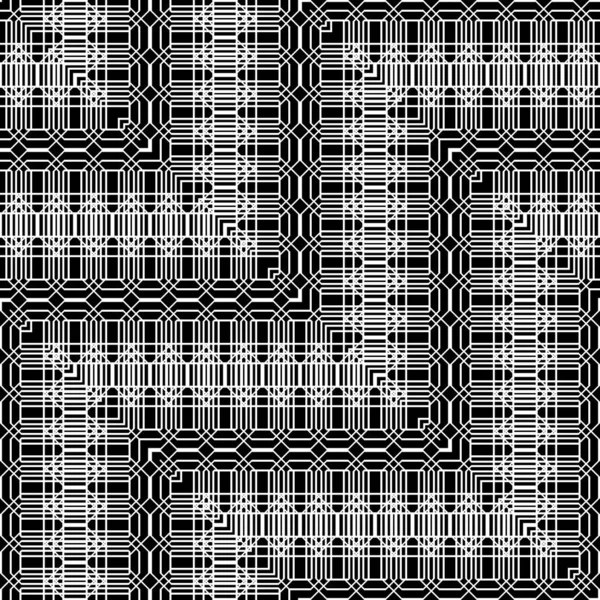 Design Nahtlosen Monochromen Zickzack Muster Abstrakte Gitterhintergründe Vektorkunst — Stockvektor