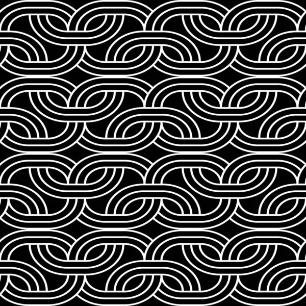 Diseña Patrón Zigzag Monocromo Sin Costuras Fondo Entrelazado Abstracto Arte — Vector de stock