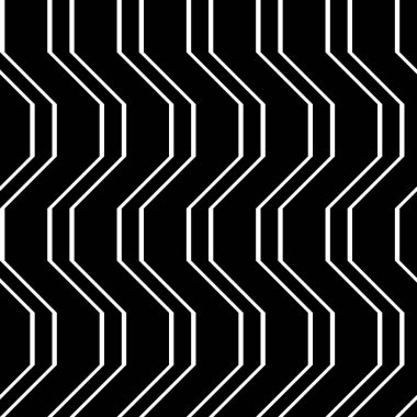 Kusursuz monokrom zigzag deseni tasarla. Soyut çizgili arka plan. Vektör sanatı