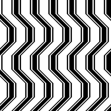 Kusursuz monokrom zigzag deseni tasarla. Soyut çizgili arka plan. Vektör sanatı