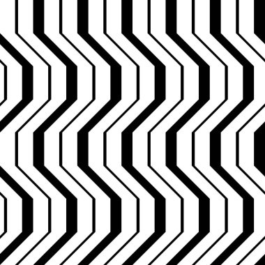 Kusursuz monokrom zigzag deseni tasarla. Soyut çizgili arka plan. Vektör sanatı