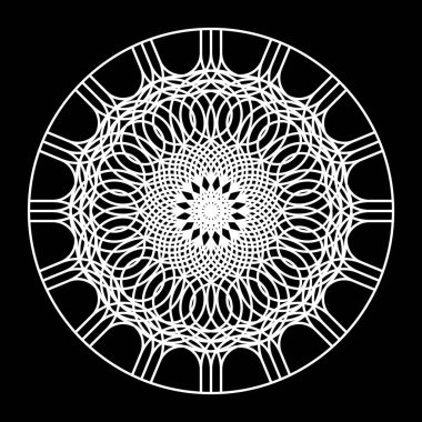Monokrom dekoratif daire elementi tasarla. Soyut zemin. Vektör sanatı illüstrasyonu