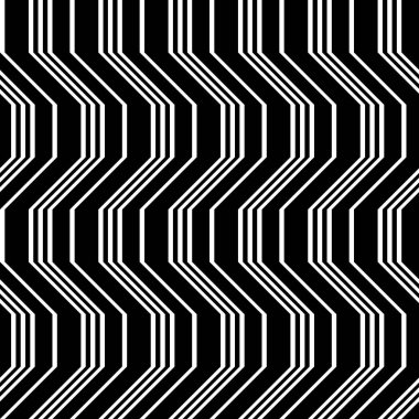 Kusursuz monokrom zigzag deseni tasarla. Soyut çizgili arka plan. Vektör sanatı