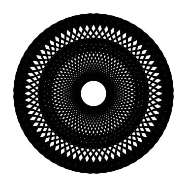 Monokrom daire elementi tasarla. Soyut ızgara arkaplanı. Vektör sanatı illüstrasyonu