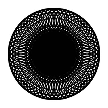Monokrom daire elementi tasarla. Soyut ızgara arkaplanı. Vektör sanatı illüstrasyonu