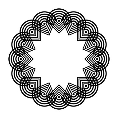 Monokrom daire elementi tasarla. Soyut ızgara arkaplanı. Vektör sanatı illüstrasyonu