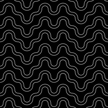 Kusursuz el sallama deseni tasarla. Soyut tek renkli zikzak arkaplanı. Vektör sanatı