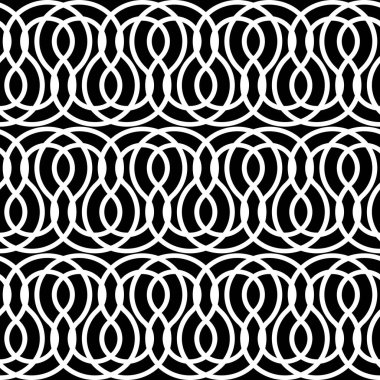 Kusursuz monokrom zigzag deseni tasarla. Soyut iç içe geçmiş. Vektör sanatı