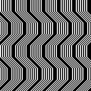 Kusursuz monokrom zigzag deseni tasarla. Soyut çizgili arka plan. Vektör sanatı