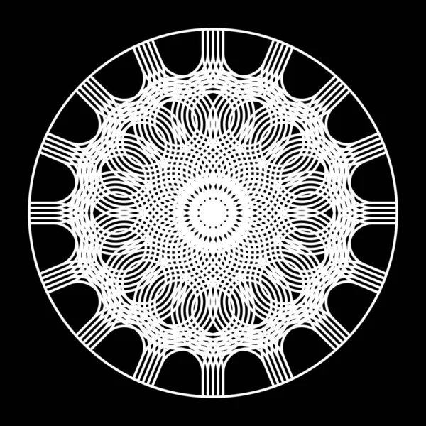 Design Monokrom Dekorativ Cirkel Element Abstrakt Bakgrund Vektor Konst Illustration — Stock vektor