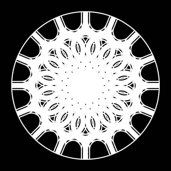 Élément Cercle Décoratif Monochrome Design Contexte Abstrait Illustration Vectorielle — Image vectorielle