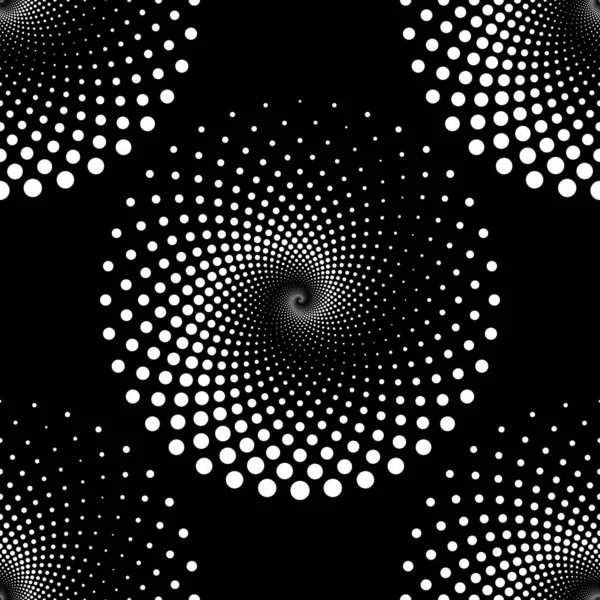 Design Nahtlose Spirale Punkte Hintergrund Abstrakter Monochromer Hintergrund Vektor Art — Stockvektor