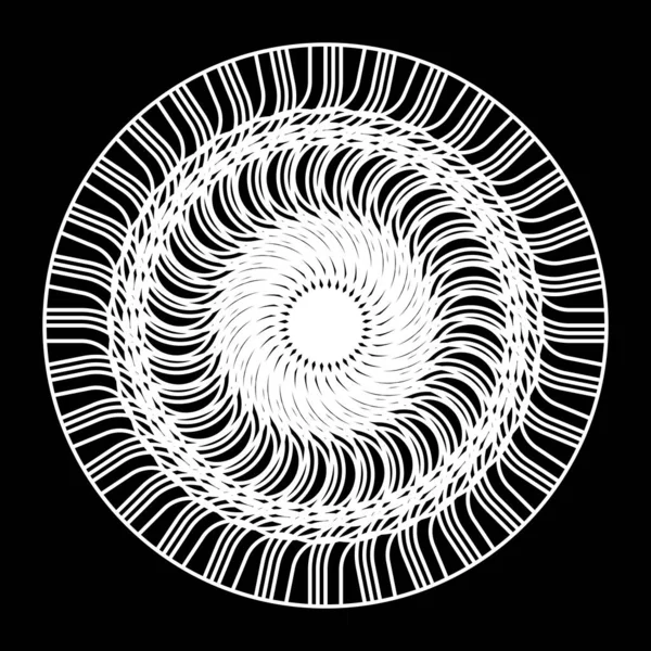 Monokrom Dekoratif Daire Elementi Tasarla Soyut Zemin Vektör Sanatı Illüstrasyonu — Stok Vektör