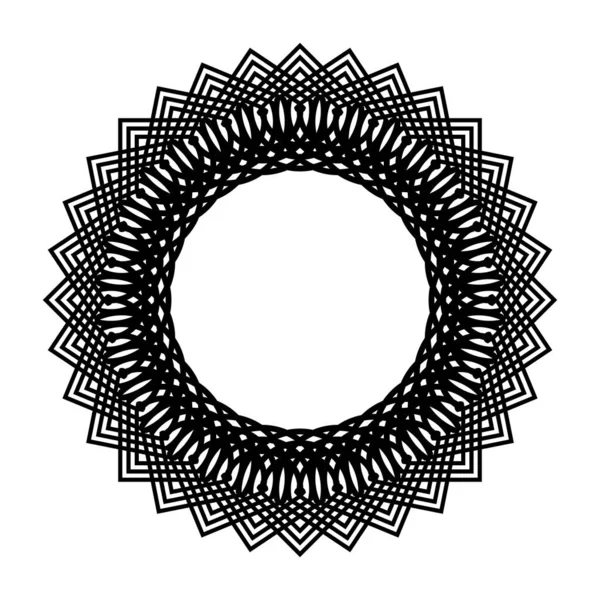 Design Monochrome Decorative Circle Element Abstract Grating Backdrop Vector Art — Stock Vector