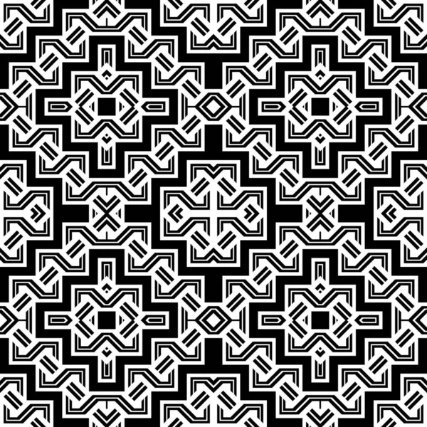 Naadloze Monochroom Geometrische Ontwerppatroon Abstract Achtergrond Raspen Vector Kunst — Stockvector