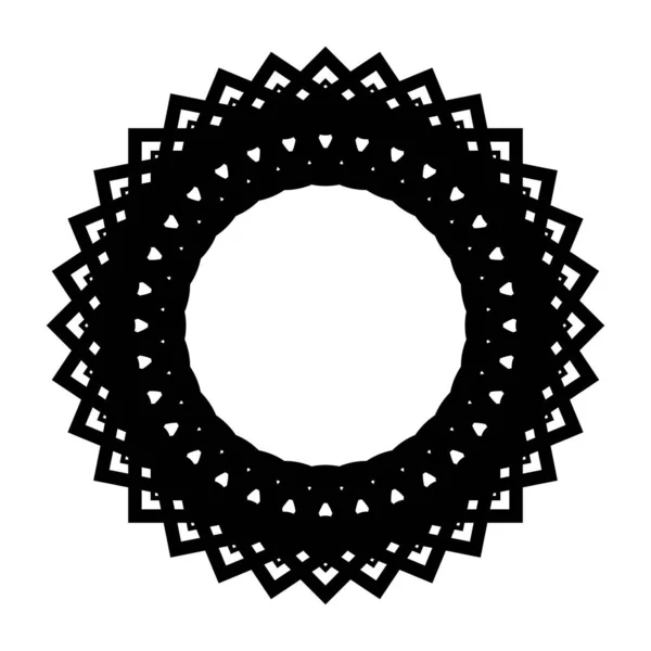 Design Monochromen Dekorativen Kreis Element Abstrakter Isolierter Hintergrund Vektorgrafik — Stockvektor