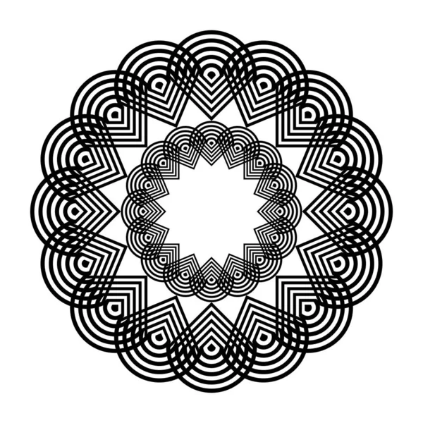 Σχεδιασμός Μονόχρωμη Διακοσμητικό Στοιχείο Αφηρημένο Φόντο Κύκλου Εικονογράφηση Διανυσματικής Τέχνης — Διανυσματικό Αρχείο