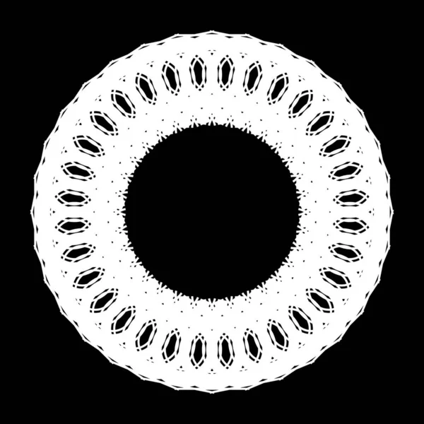 Élément Cercle Décoratif Monochrome Design Contexte Abstrait Illustration Vectorielle — Image vectorielle
