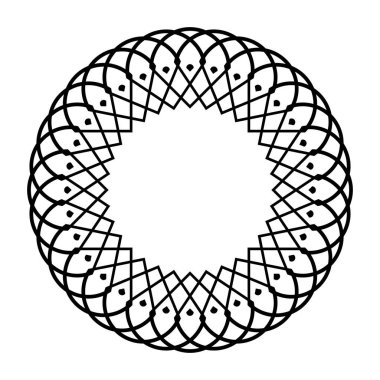 Monokrom daire elementi tasarla. Soyut ızgara arkaplanı. Vektör sanatı illüstrasyonu