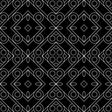 Kusursuz geometrik desen tasarla. Soyut monokrom rendeleyici dekoratif arka plan. Vektör sanatı