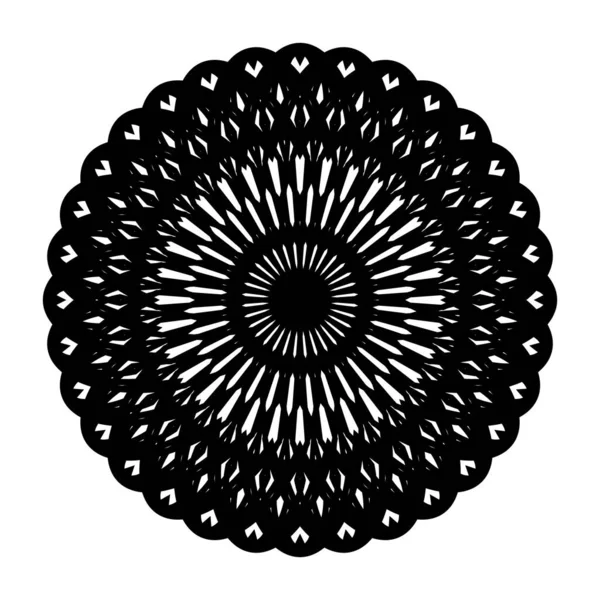 Design Monokrom Dekorativ Cirkel Element Abstrakt Blomma Bakgrund Vektor Konst — Stock vektor