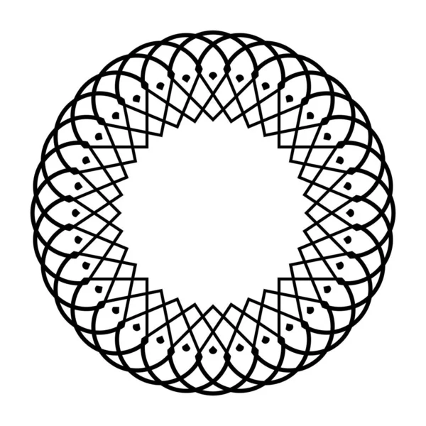 Élément Cercle Monochrome Design Fond Réseau Abstrait Illustration Vectorielle — Image vectorielle