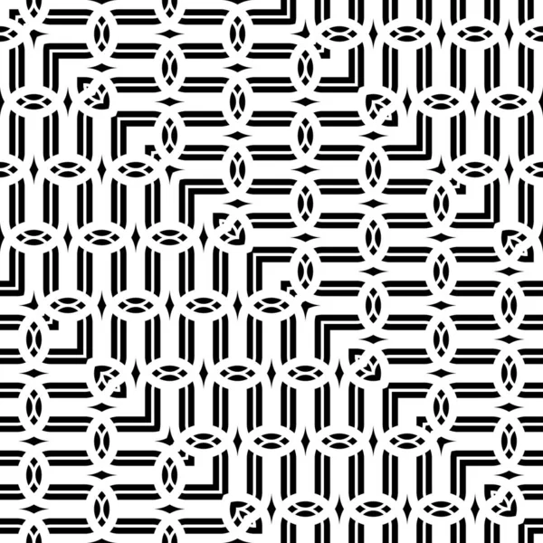 Ontwerp Naadloze Monochroom Rasterpatroon Abstracte Zigzag Achtergrond Vector Kunst — Stockvector