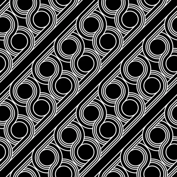 Design Motif Géométrique Sans Couture Résumé Fond Cercle Monochrome Art — Image vectorielle