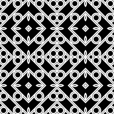 Kusursuz geometrik desen tasarla. Soyut monokrom rendeleyici dekoratif arka plan. Vektör sanatı