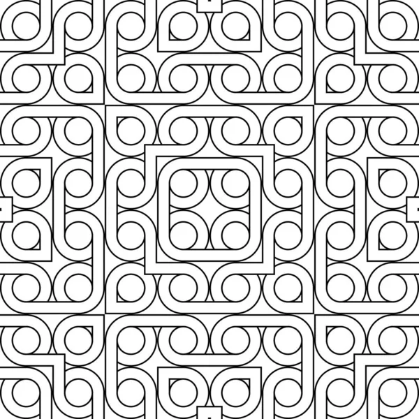 Diseño Patrón Geométrico Sin Costuras Fondo Abstracto Círculo Monocromo Arte — Archivo Imágenes Vectoriales