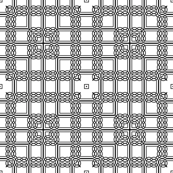 Entwerfen Sie Nahtlose Geometrische Muster Abstrakter Monochromer Spitzenhintergrund Vektorkunst — Stockvektor