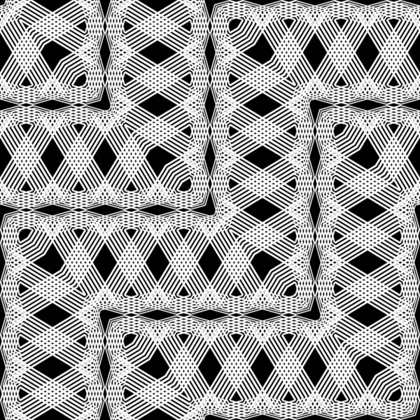Ontwerp Naadloze Monochroom Rasterpatroon Abstracte Zigzag Achtergrond Vector Kunst — Stockvector