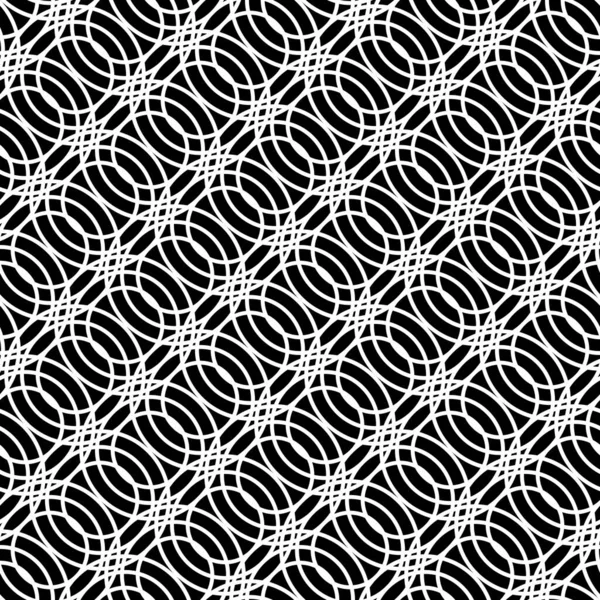 Diseño Patrón Rejilla Sin Costuras Fondo Entrelazado Monocromo Abstracto Arte — Vector de stock