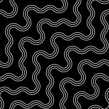 Kusursuz el sallama deseni tasarla. Soyut tek renkli zikzak arkaplanı. Vektör sanatı