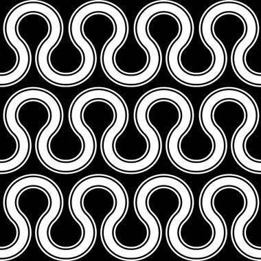 Kusursuz el sallama deseni tasarla. Soyut monokrom çizgili arka plan. Vektör sanatı