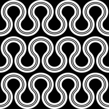 Kusursuz el sallama deseni tasarla. Soyut monokrom çizgili arka plan. Vektör sanatı