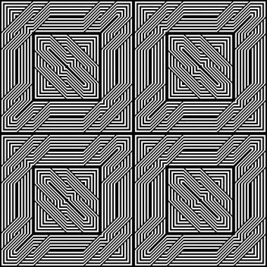 Kusursuz monokrom kare desenli tasarım. Soyut çizgili arka plan. Vektör sanatı