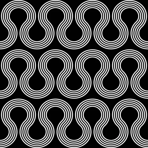 Design Seamless Waving Pattern Abstract Monochrome Stripy Background Vector Art — Stock Vector