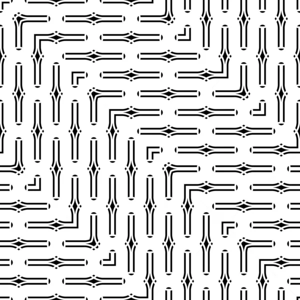 デザイン シームレスな白黒格子パターン ジグザグの抽象的な背景 ベクター アート — ストックベクタ