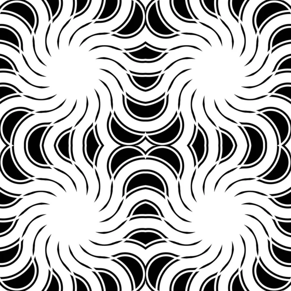 Design Seamless Spiral Twisted Backdrop Abstract Monochrome Decorative Background Vector — Stock Vector