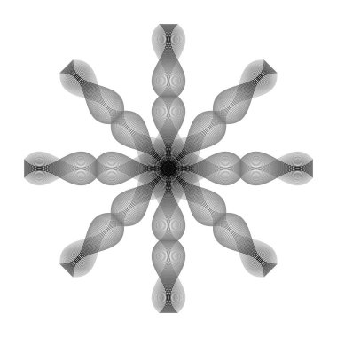 Monokrom dekoratif daire elementi tasarla. Soyut zemin. Vektör-sanat çizimi. Eğim yok