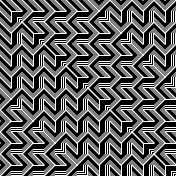 Diseño Inconsútil Patrón Rejilla Monocromática Fondo Zigzag Abstracto Arte Vectorial — Archivo Imágenes Vectoriales