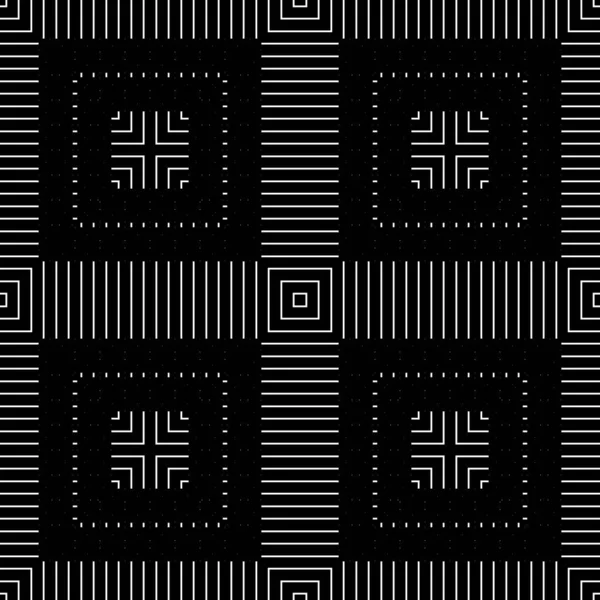 Diseño Patrón Geométrico Sin Costuras Fondo Encaje Monocromo Abstracto Arte — Vector de stock