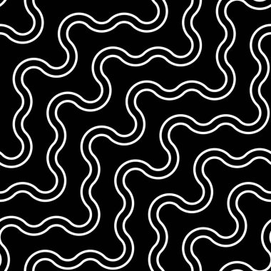 Kusursuz el sallama deseni tasarla. Soyut tek renkli zikzak arkaplanı. Vektör sanatı