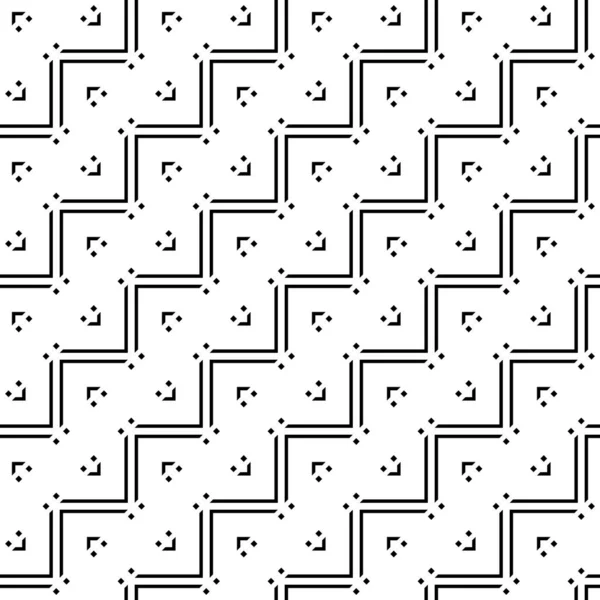 Diseña Patrón Zigzag Monocromo Sin Costuras Fondo Abstracto Arte Vectorial — Vector de stock