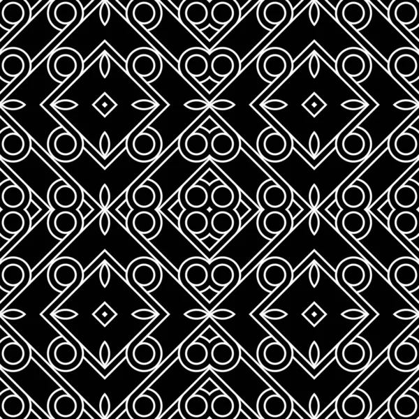 Kusursuz geometrik desen tasarla. Soyut monokrom rendeleyici dekoratif arka plan. Vektör sanatı