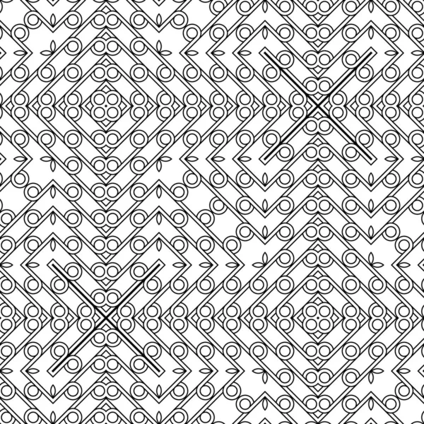 Designa Sömlösa Geometriska Mönster Abstrakt Monokrom Galler Dekorativ Bakgrund Vektorkonst — Stock vektor